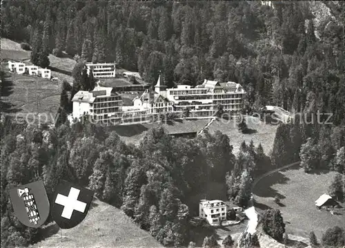 Knoblisbuehl Fliegeraufnahme Sanatorium Walenstadtberg Wappen Kat. Knoblisbuehl