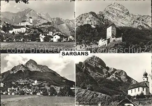 Sargans Ansichten Burg Kirche Kat. Sargans