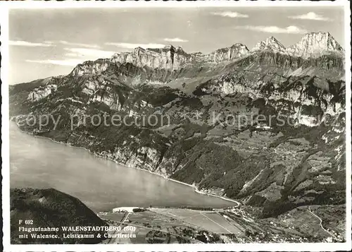 Walenstadtberg Fliegeraufnahme Walensee Leistkamm Churfirsten Kat. Walenstadtberg