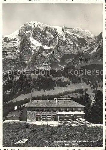 Unterwasser Toggenburg Bergrestaurant Iltios mit Saentis Kat. Unterwasser