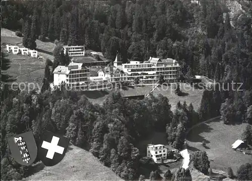 Knoblisbuehl Sanatorium Walensstadtberg Fliegeraufnahme Wappen Kat. Knoblisbuehl