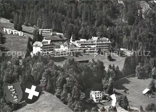 Knoblisbuehl Sanatorium Walenstadtberg Fliegeraufnahme Wappen Kat. Knoblisbuehl