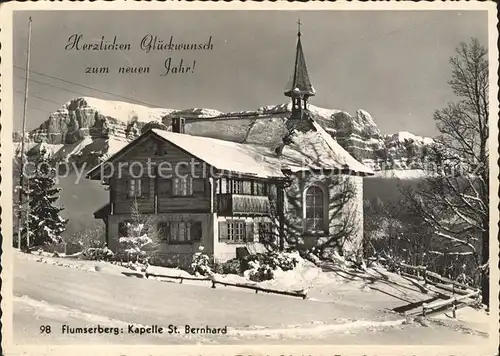 Flumserberg Bergheim Kapelle St. Bernard Neujahrskarte Kat. Flumserberg Bergheim