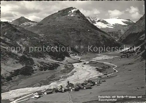 Hinterrhein Bernhardinstr. Zapportgletscher Kat. Hinterrhein