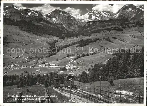 Unterwasser Toggenburg Drahtseilbahn Saentis Schafberg Kat. Unterwasser