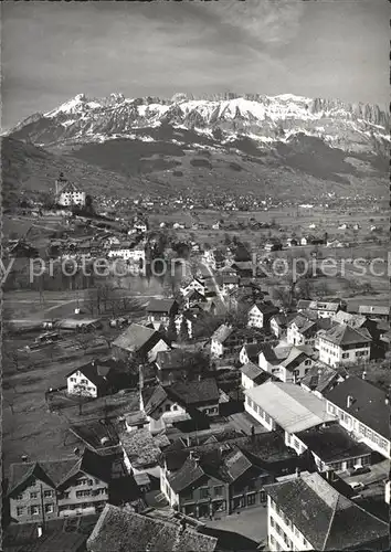 Werdenberg Buchs Alpsteingruppe Fliegeraufnahme Kat. Werdenberg