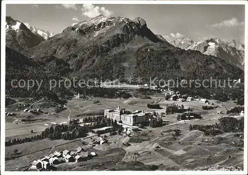 Maloja GR Panorama mit Monte del Forno Piz Salacina Engadin / Maloja Graubuenden /Bz. Maloja