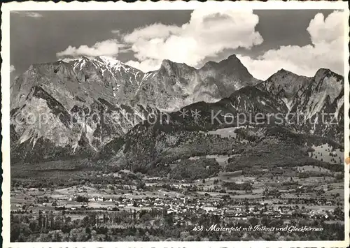 Maienfeld Panorama mit Falknis und Gleckhoerner Kat. Maienfeld