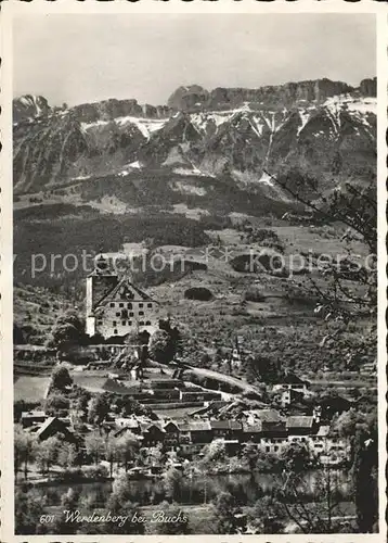 Werdenberg Teilansicht mit Alpen Kat. Werdenberg