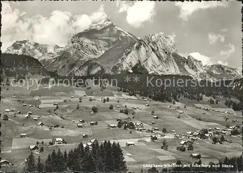 Wildhaus SG Panorama mit Schafberg und Saentis Appenzeller Alpen Kat. Wildhaus