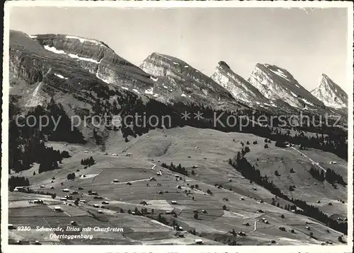 Wildhaus SG Panorama mit Schwende Iltios und Churfirsten Appenzeller Alpen Jugendheim Bodenweidli Kat. Wildhaus