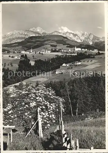 Hemberg SG Panorama Kurort mit Saentisgruppe Appenzeller Alpen / Hemberg /Bz. Toggenburg