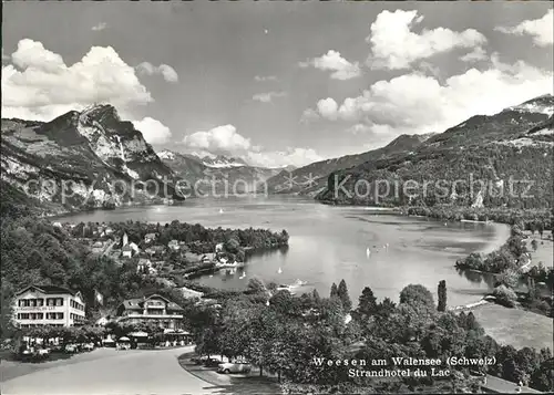 Weesen SG Strandhotel du Lac Walensee mit Alpenpanorama Kat. Weesen