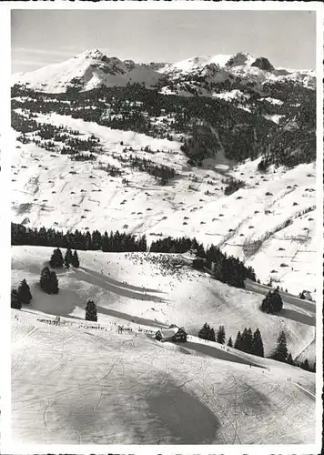 Wildhaus SG Panorama Berghaus Iltios Blick gegen Appenzeller Alpen Skigebiet Kat. Wildhaus