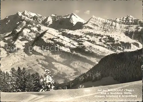 Nesslau Wolzenalp Panorama Blick zu Appenzeller Alpen Kat. Nesslau