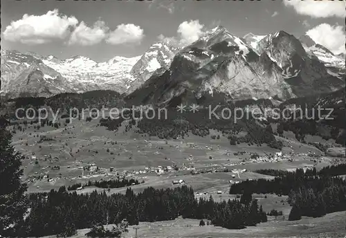 Wildhaus SG Panorama mit Saentismassiv Appenzeller Alpen Kat. Wildhaus