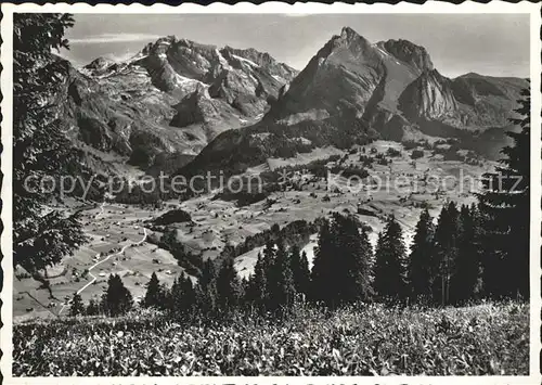 Alt St Johann Alp Selamatt Panorama mit Saentis und Schafberg Appenzeller Alpen Kat. Alt St Johann