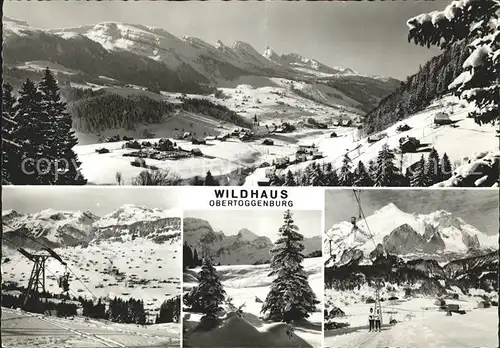 Wildhaus SG Panorama Wintersportplatz Skilift Churfirsten Appenzeller Alpen Kat. Wildhaus