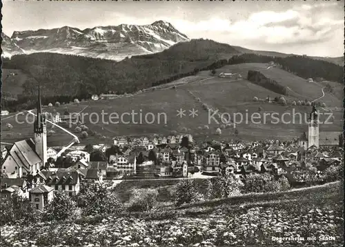 Degersheim SG Ortsansicht mit Kirche Blick zum Saentis Appenzeller Alpen Kat. Degersheim