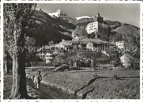 Werdenberg Blick zum Schloss mit Margelkopf Kat. Werdenberg