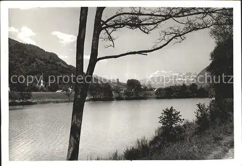 Bad Ragaz Partie am Rheinparksee Alpenblick Kat. Bad Ragaz