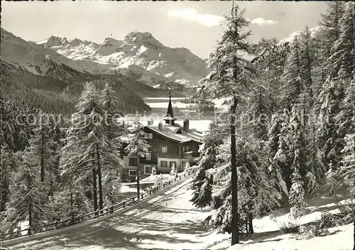 Maloja GR Weg nach Maloja Winterimpressionen / Maloja Graubuenden /Bz. Maloja