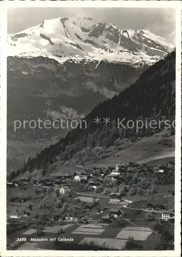 Maladers Panorama mit Calanda Buendner Alpen Kat. Maladers