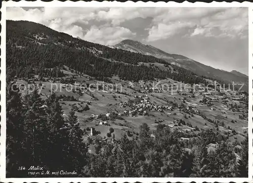 Malix Panorama mit Calanda Buendner Alpen Kat. Malix