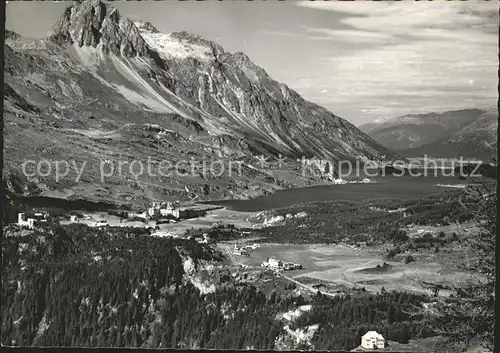 Maloja GR Panorama mit Silsersee und Piz Lagrev / Maloja Graubuenden /Bz. Maloja