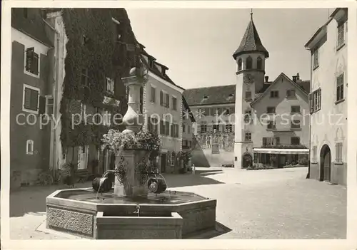 Maienfeld Marktplatz Brunnen Rathaus Kat. Maienfeld