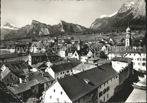 Maienfeld Blick gegen Alvier Flaescherberg St. Luzisteig Guschadoerfli Kat. Maienfeld