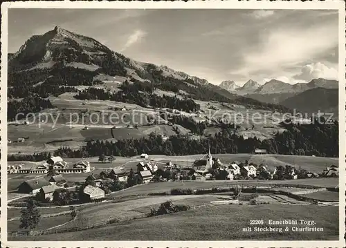 Ennetbuehl Gesamtansicht mit Stockberg und Churfirsten Appenzeller Alpen Kat. Ennetbuehl