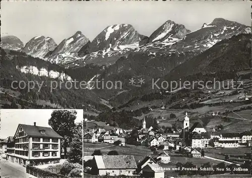 Neu St Johann Gesamtansicht mit Alpenpanorama Gasthaus Pension Schaefli Kat. Neu St Johann