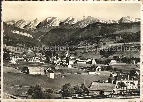 Neu St Johann Gesamtansicht mit Churfirsten Appenzeller Alpen Kat. Neu St Johann