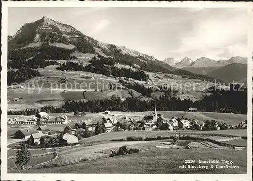 Ennetbuehl Panorama mit Stockberg und Churfirsten Appenzeller Alpen Kat. Ennetbuehl