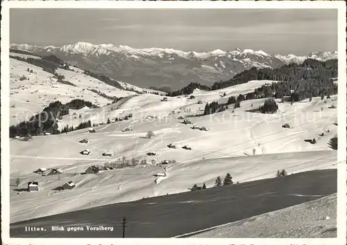 Wildhaus SG Skigebiet Iltios Blick gegen Vorarlberg Alpenpanorama Kat. Wildhaus