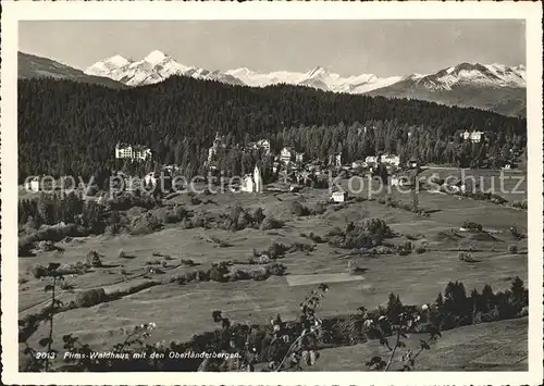 Flims Waldhaus Panorama mit den Oberlaenderbergen Kat. Flims Waldhaus