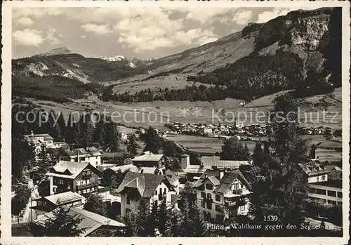 Flims Waldhaus Panorama gegen Segnespass Glarner Alpen Kat. Flims Waldhaus