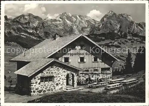 Alt St Johann Berggasthaus Churfirsten auf Sellamatt Saentis Schafberg Appenzeller Alpen Kat. Alt St Johann