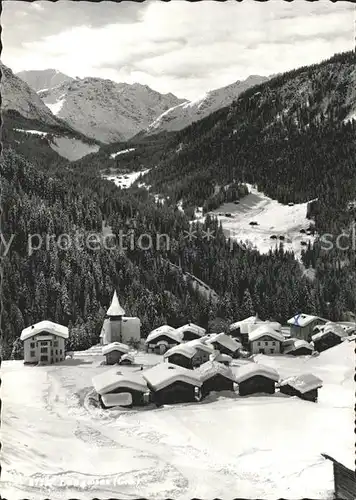 Langwies GR Gesamtansicht mit Alpenpanorama Kat. Langwies