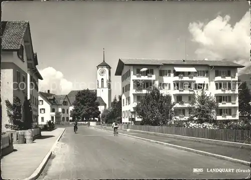 Landquart Strassenpartie Kirche Kat. Landquart