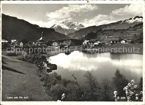 Laax Uferpartie am See Piz Aul Kat. Laax