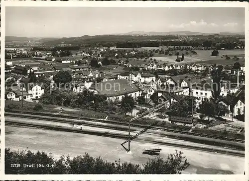 Uzwil Blick ueber die Stadt Eisenbahn Kat. Uzwil