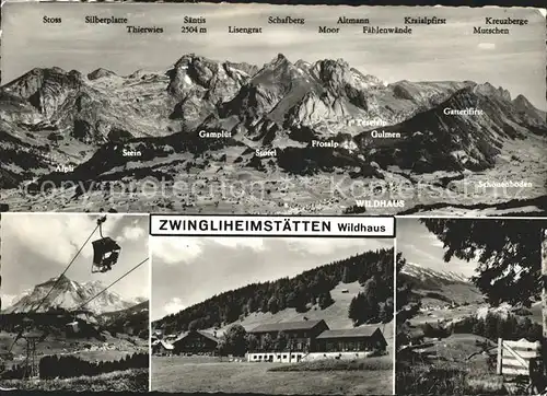 Wildhaus SG Zwingliheimstaetten Alpenpanorama Schwebebahn