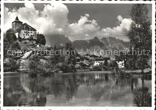 Werdenberg Schloss mit Alpstein Kat. Werdenberg