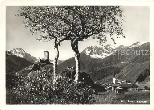 Ardez Teilansicht Kirche Ruine Kat. Ardez