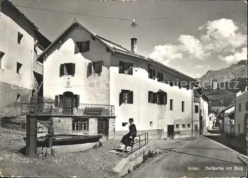 Ardez Dorfpartie mit Burg Kat. Ardez