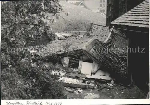 Wattwil Unwetter 1937 Kat. Wattwil