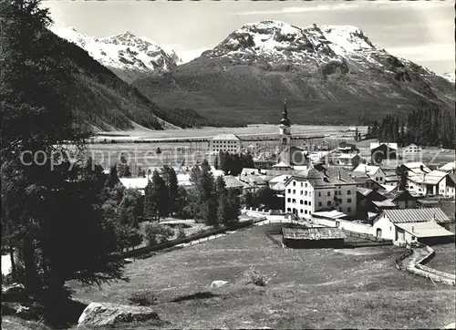 Bever Maloja mit Berninaguppe und Piz Corvatsch Kat. Bever