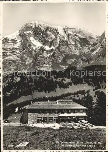 Unterwasser Toggenburg Bergrestaurant Iltios mit Saentis Kat. Unterwasser